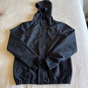 Volcom Black Hooded Windbreaker Jacket